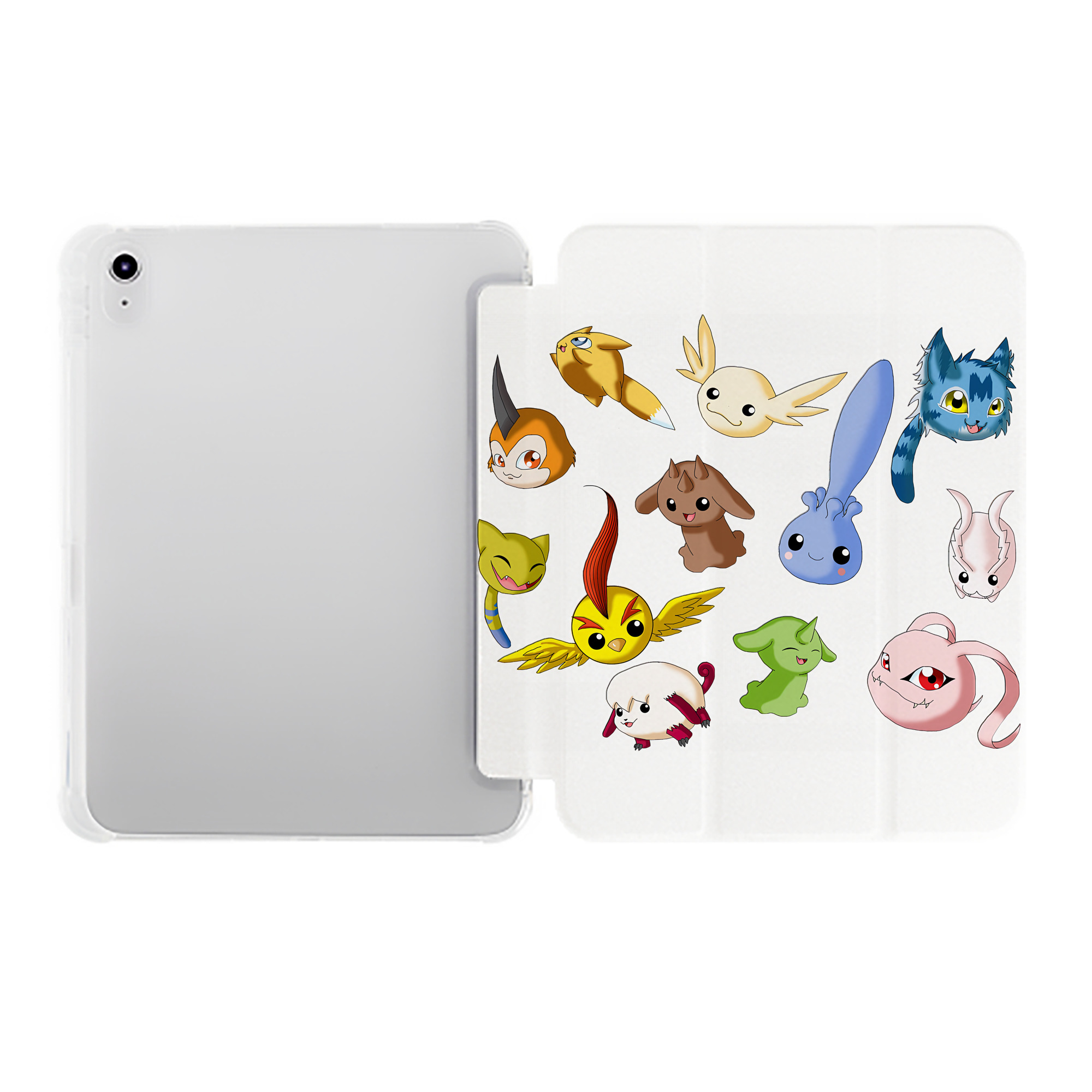 （画像用） Digimon デジタルモンスター/デジモン IPad ケース ペン収納付き 三つ折りスタンド PUレザー×シリコン 対応機種9.5/10.5/10.9インチ